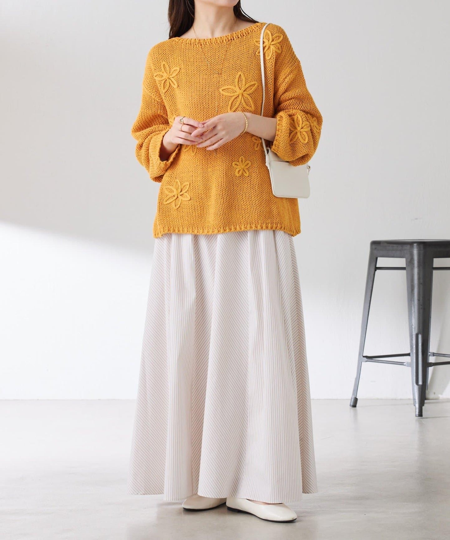 拼接條紋半身裙