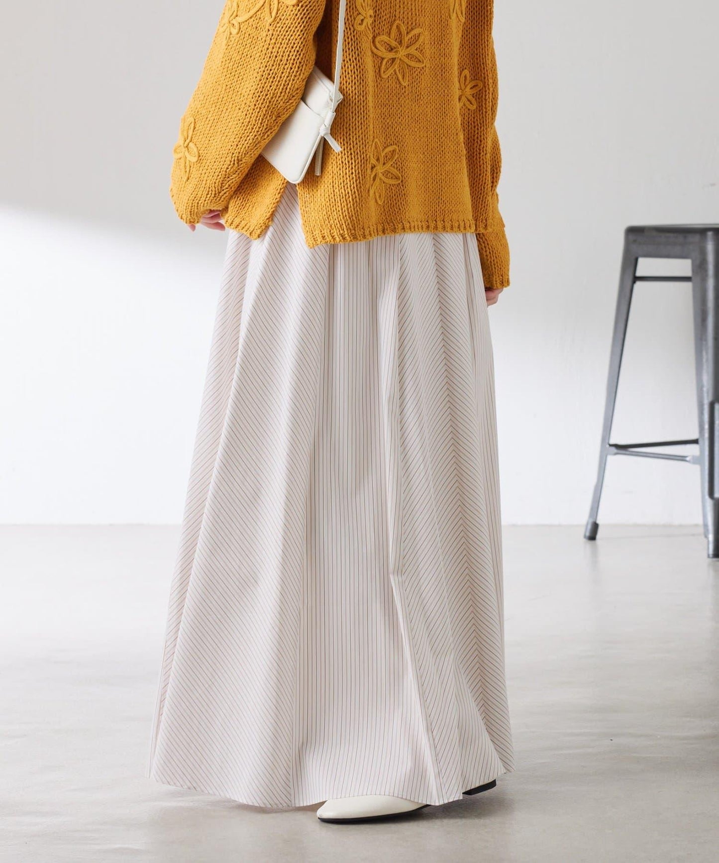 拼接條紋半身裙