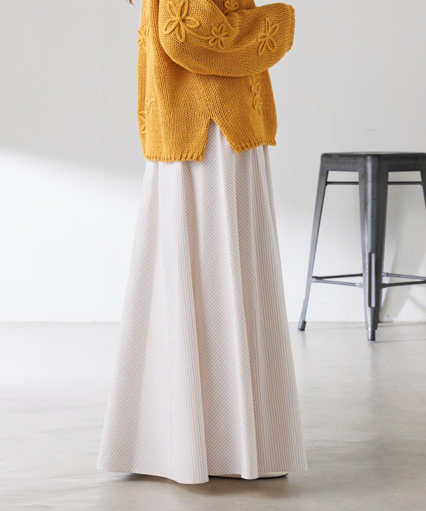 拼接條紋半身裙