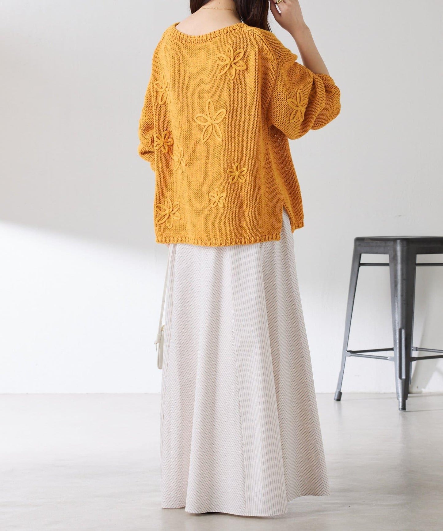 拼接條紋半身裙