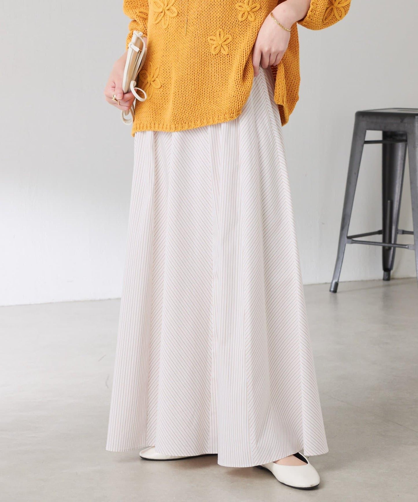 拼接條紋半身裙