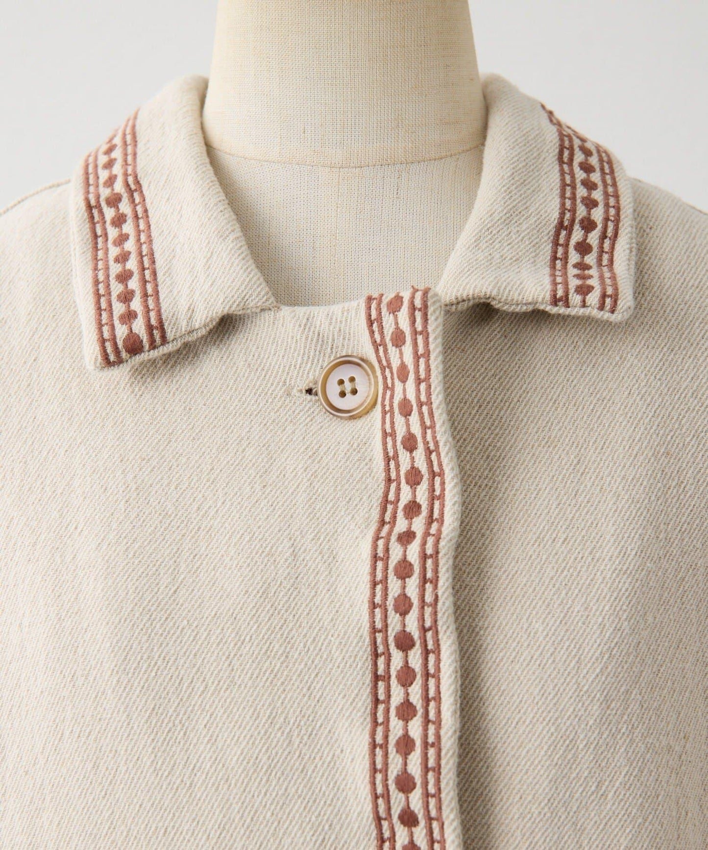 《ヒップが隠れる丈感》 花卉刺繡夾克