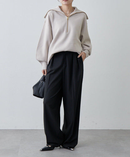 半拉鍊 中長款 針織衫