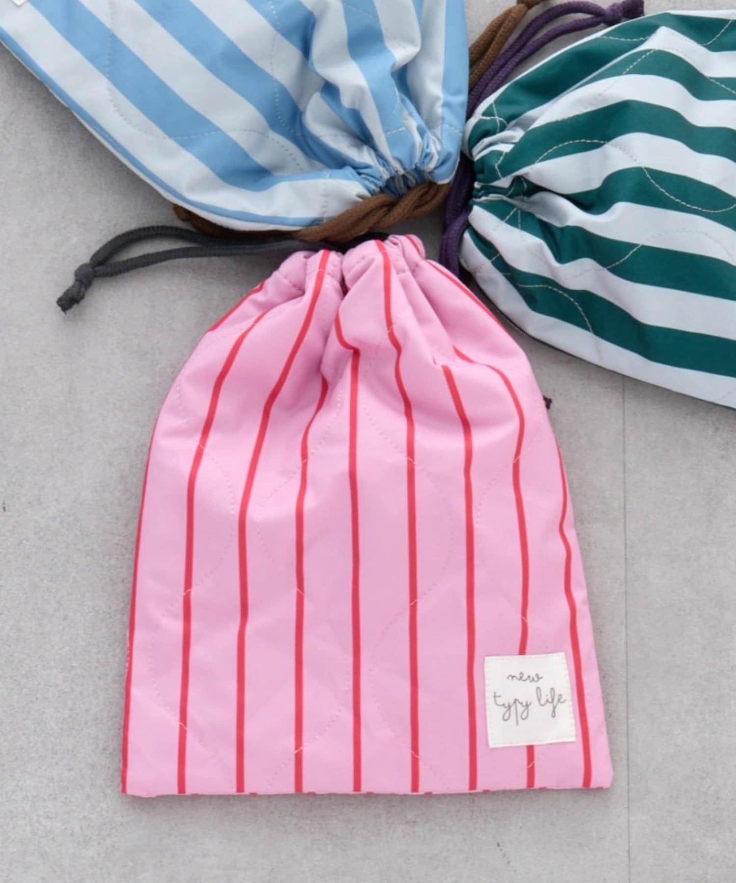 兒童入學準備條紋多用束口袋