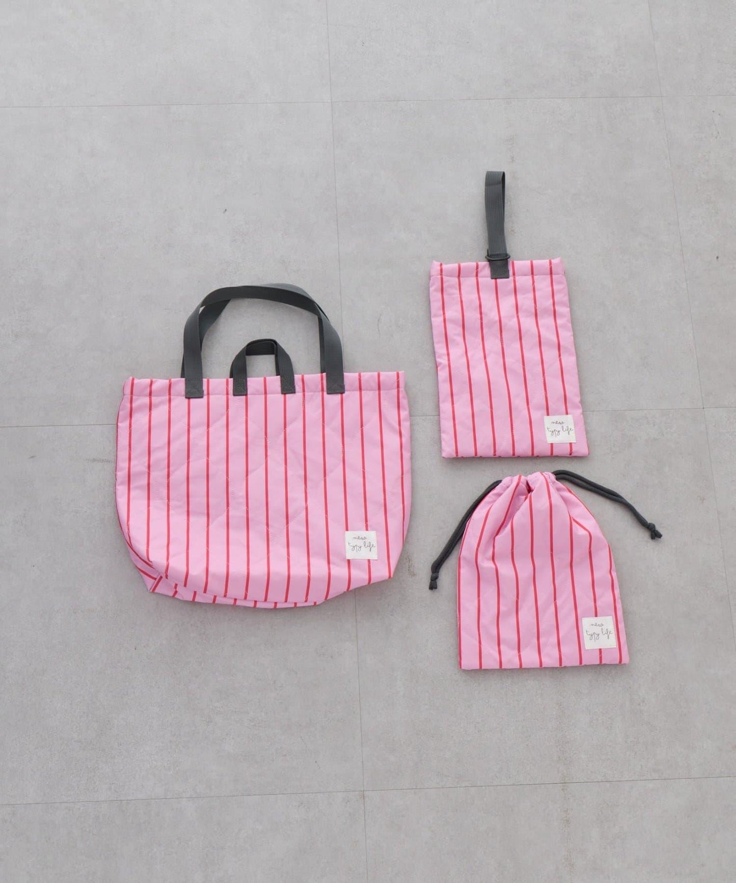 兒童入學準備條紋多用束口袋