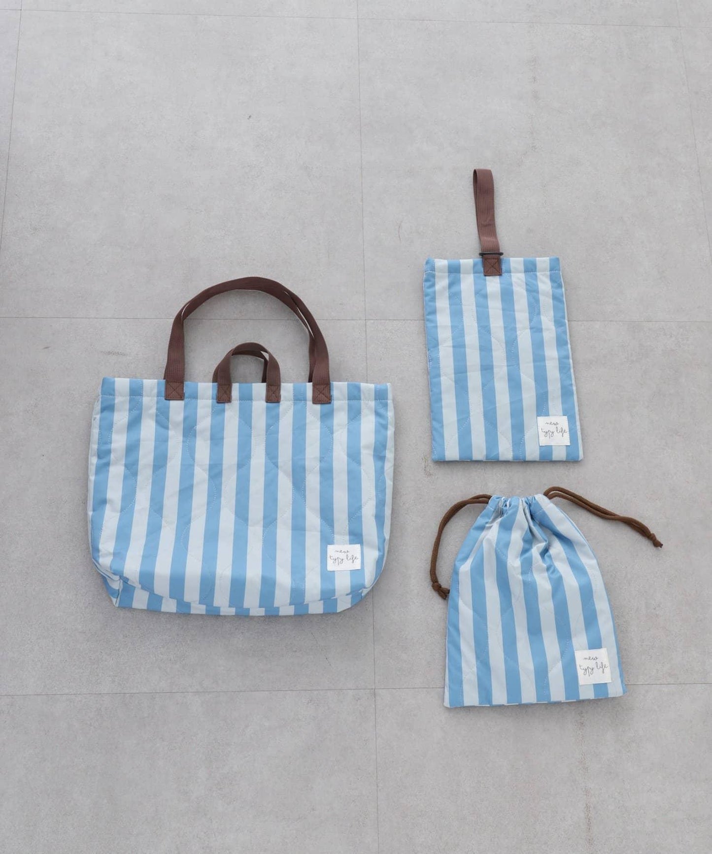 兒童入學準備條紋多用束口袋