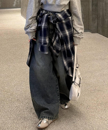 背部印花 彎刀 牛仔褲