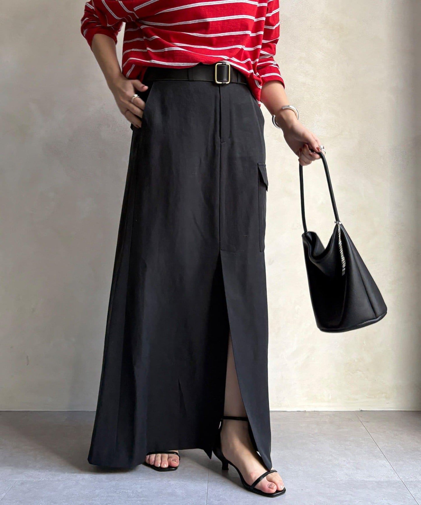 斜紋工裝半身裙