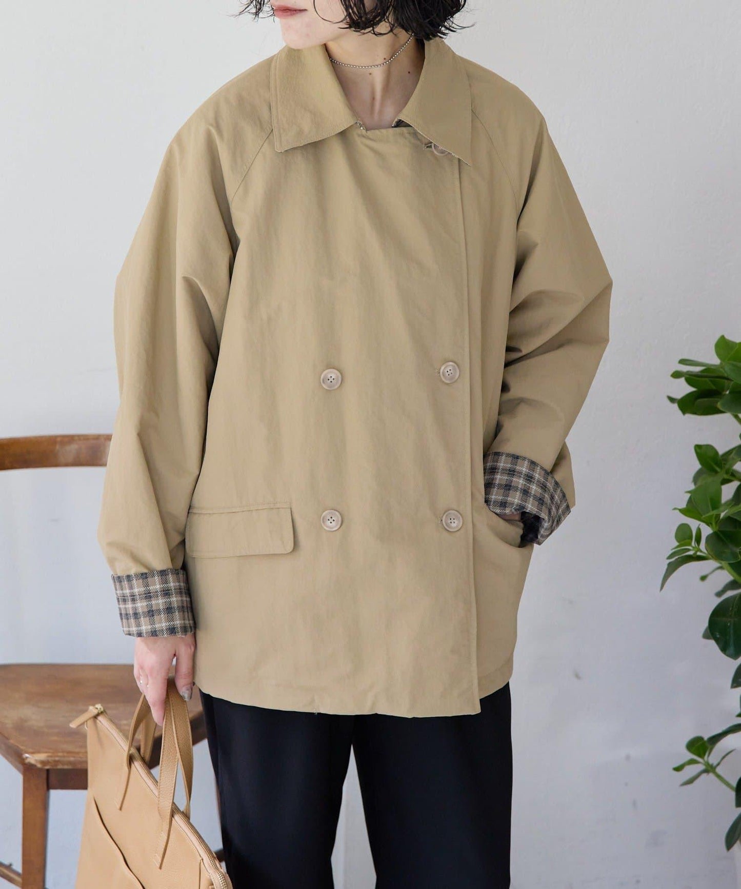 sampo×ear 聯名 可雙面穿 半大衣