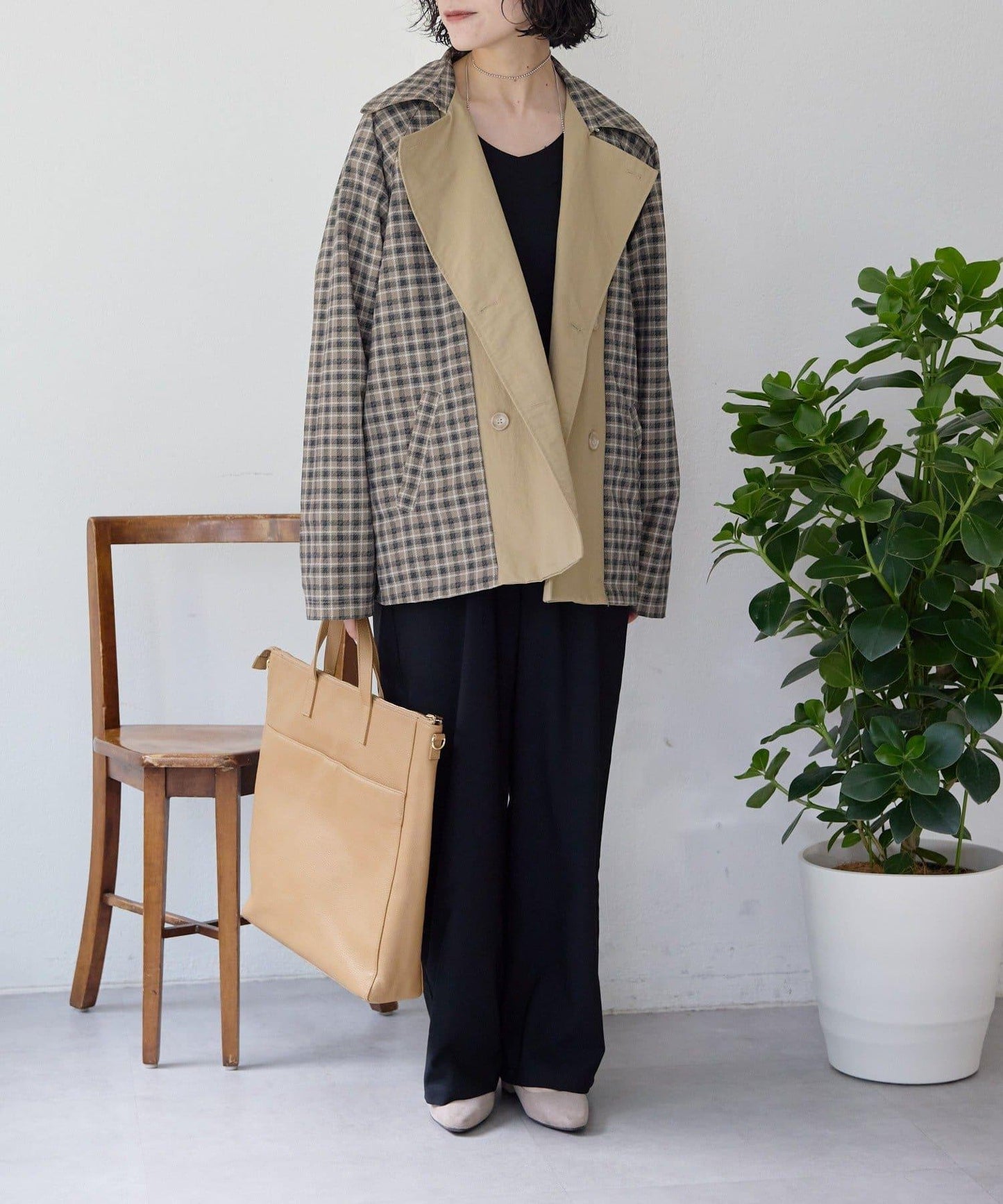 sampo×ear 聯名 可雙面穿 半大衣