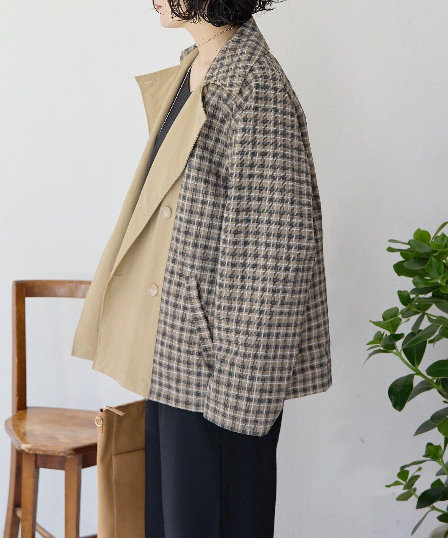 sampo×ear 聯名 可雙面穿 半大衣