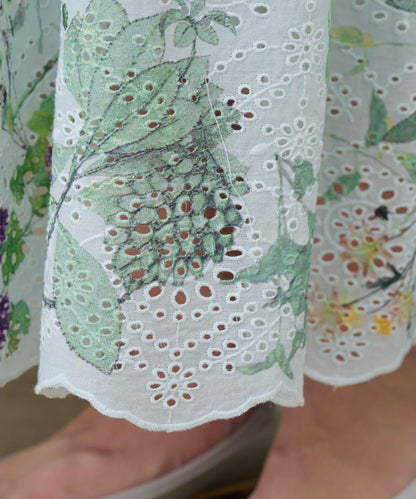 優雅顯氣質 刺繡花卉印花 連衣裙