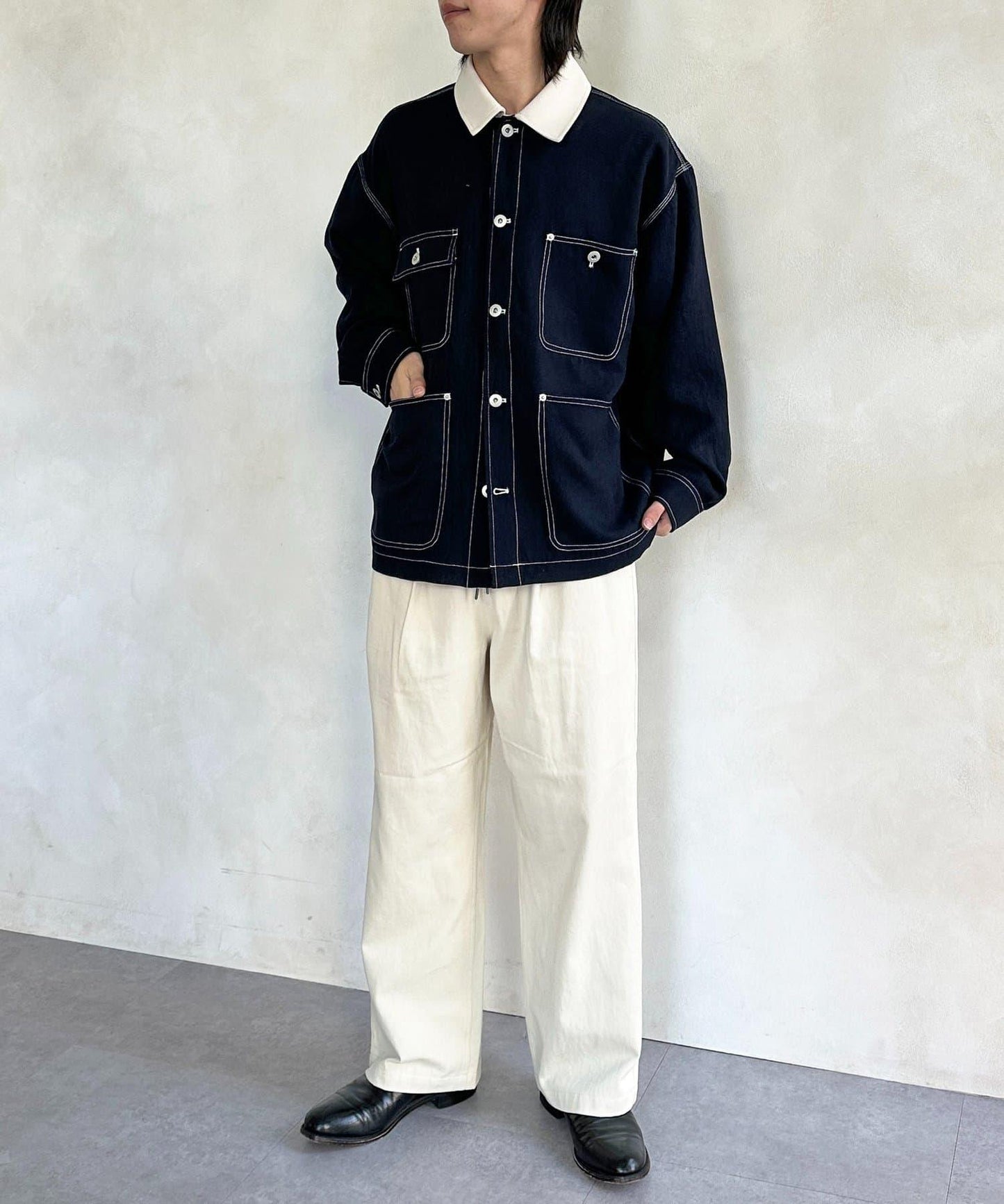 防花粉處理 明線 工裝連體服