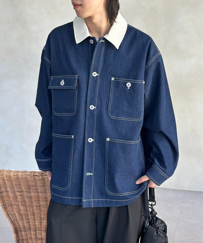 防花粉處理 明線 工裝連體服