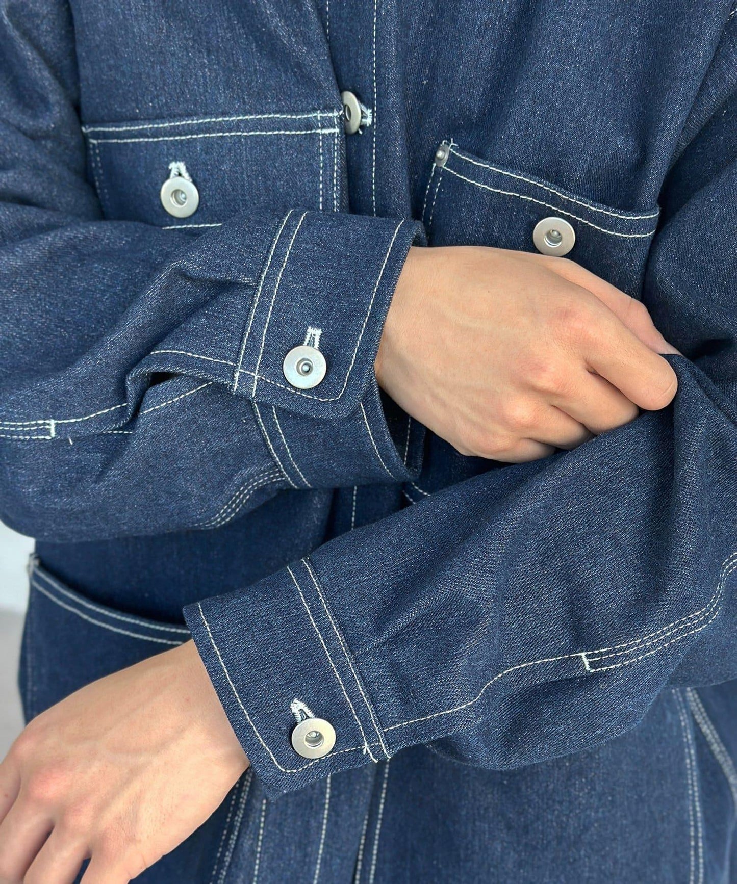 防花粉處理 明線 工裝連體服