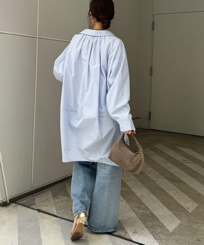 DD刺繡 長款襯衫