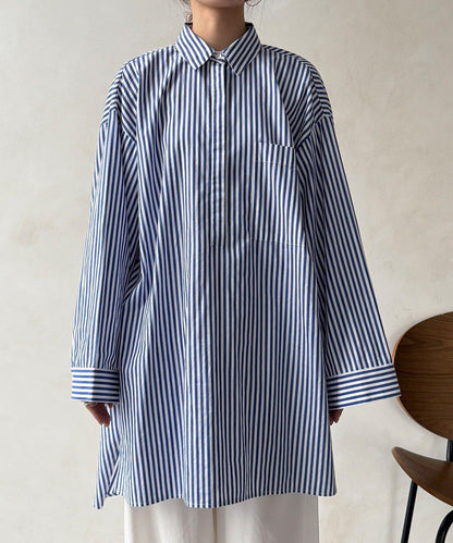 DD刺繡 長款襯衫