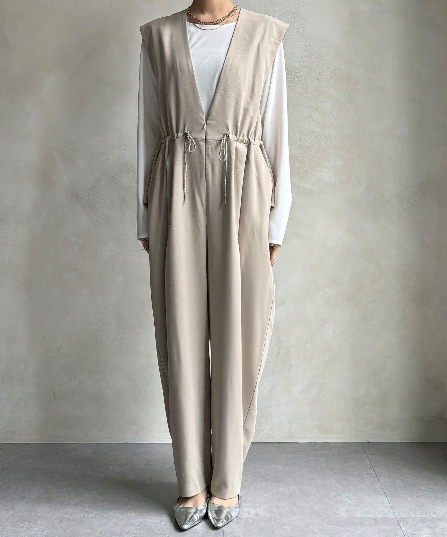 網店限定 正式場合適用 荷葉邊 連體褲