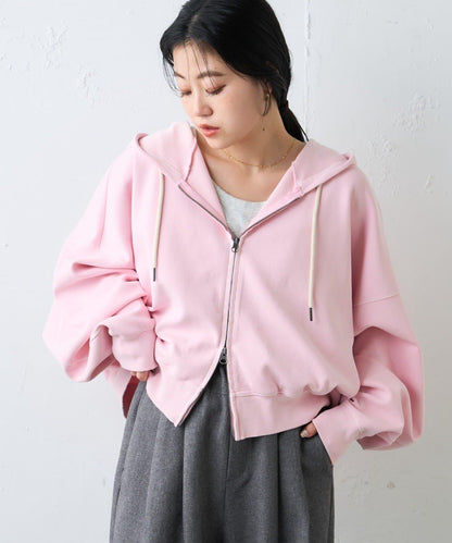 水洗做舊空氣層連帽衛衣