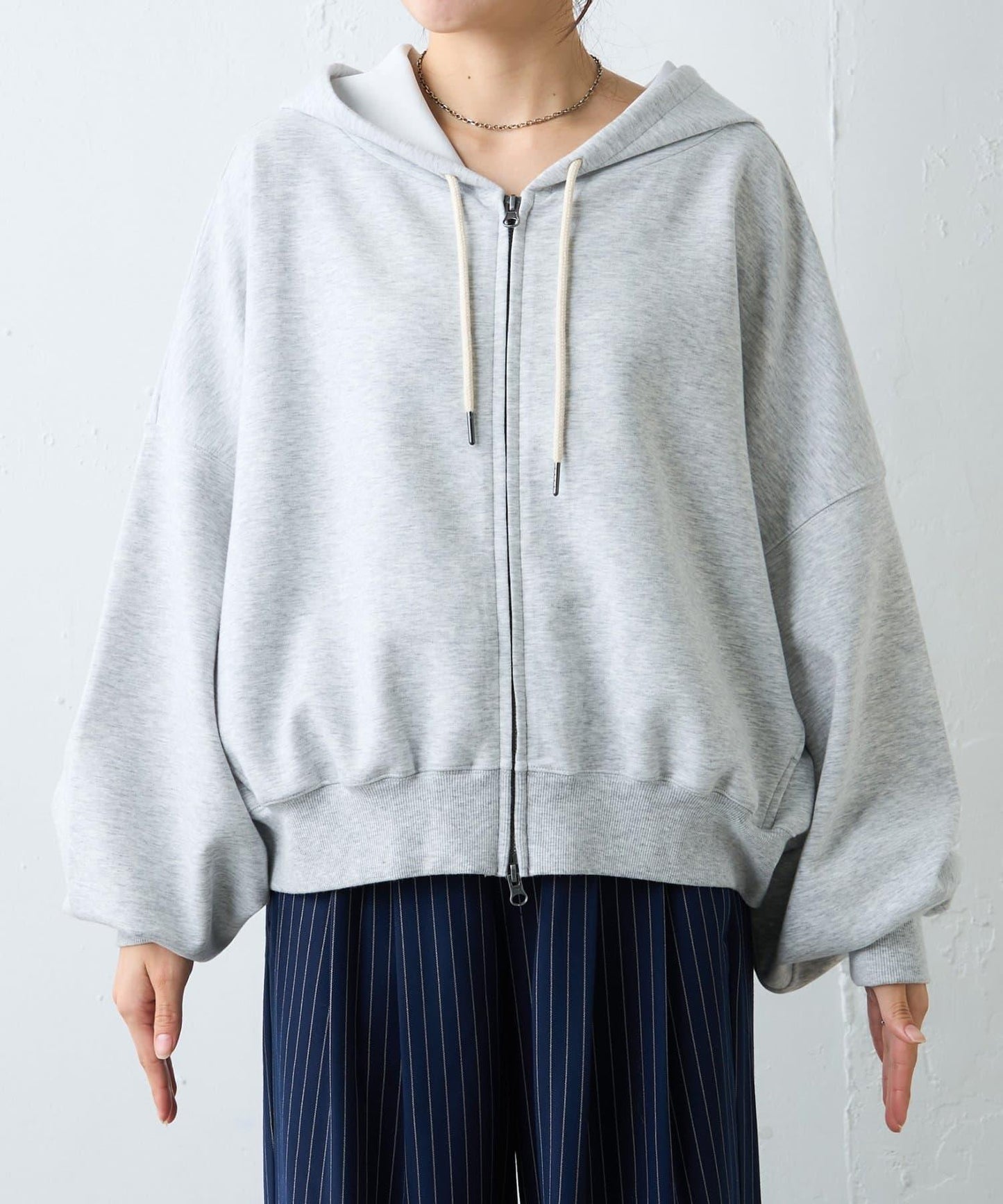 水洗做舊空氣層連帽衛衣