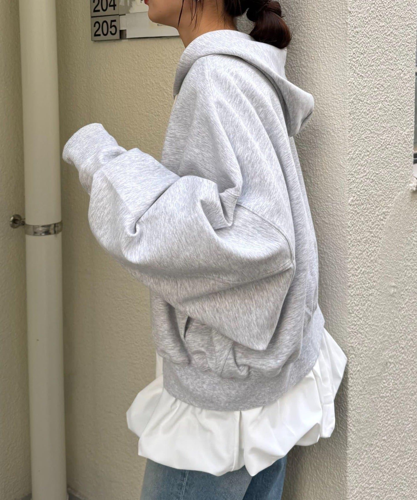 水洗做舊空氣層連帽衛衣