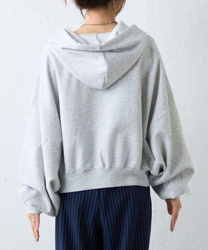 水洗做舊空氣層連帽衛衣