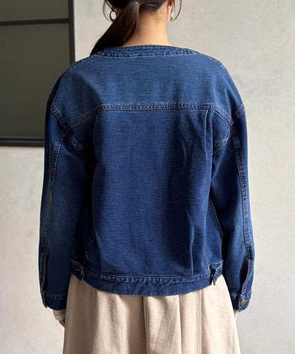 GLD掛鉤無領牛仔夾克