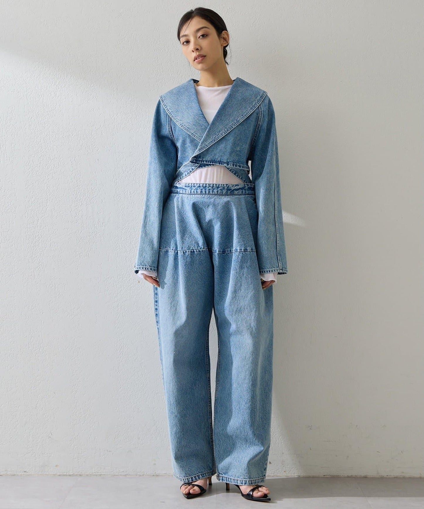 彎刀版型 牛仔面料 牛仔褲