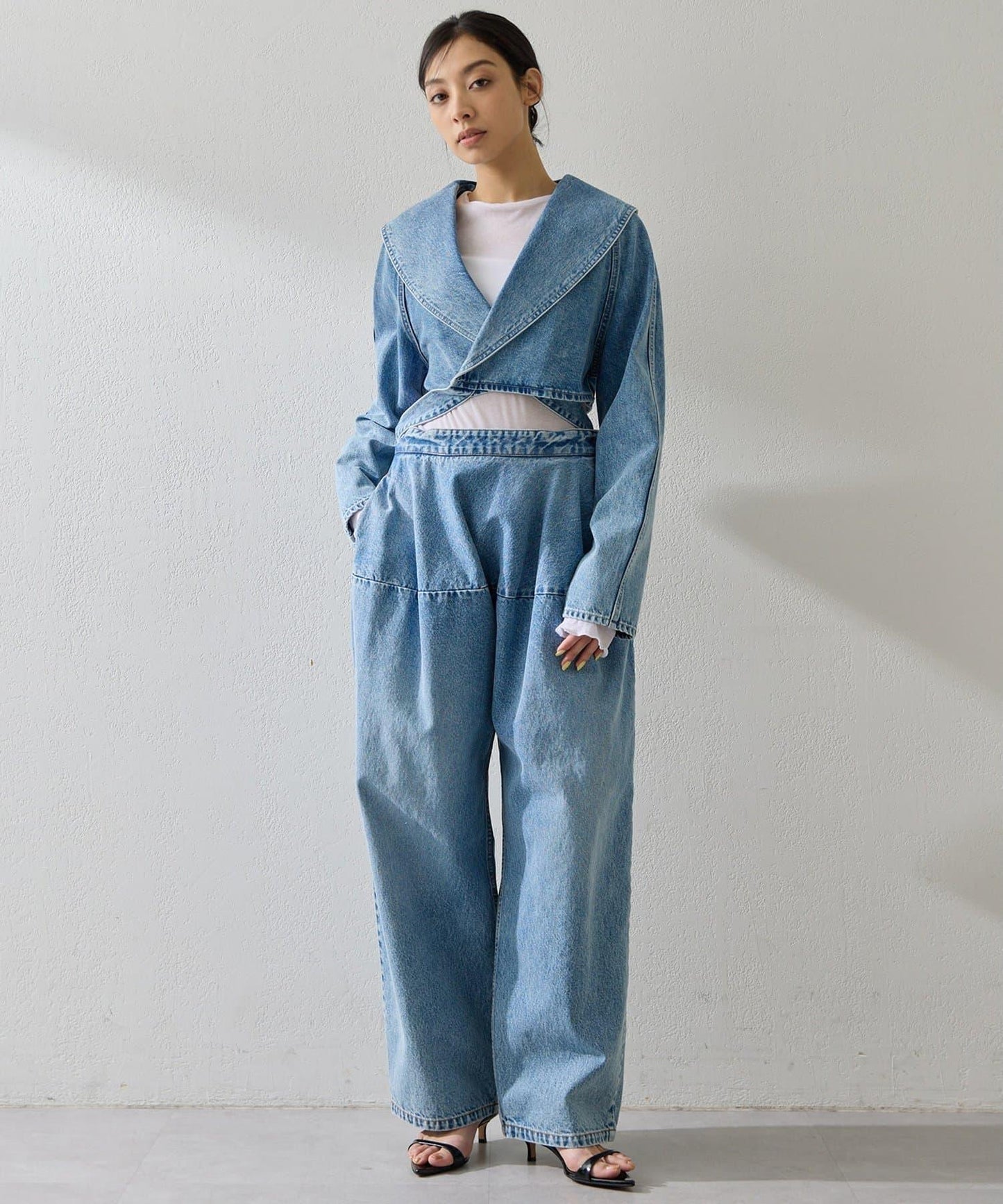 彎刀版型 牛仔面料 牛仔褲