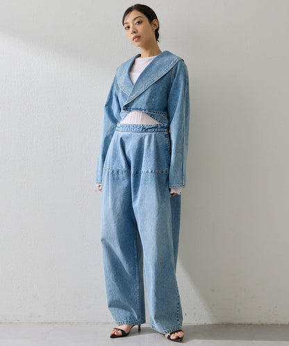 彎刀版型 牛仔面料 牛仔褲