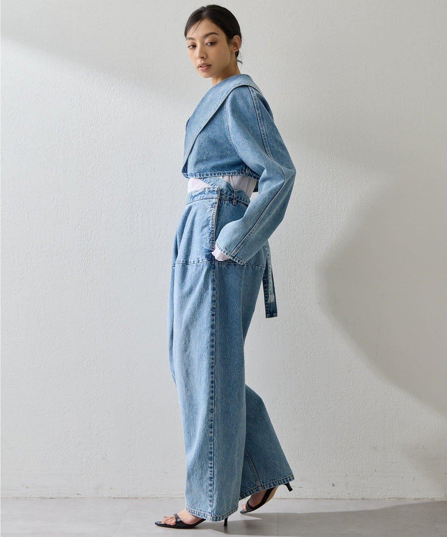 彎刀版型 牛仔面料 牛仔褲