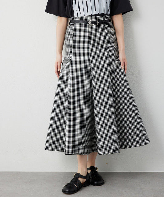 複合格紋半身裙