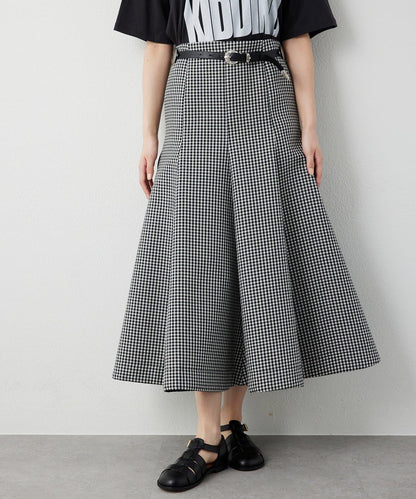 複合格紋半身裙