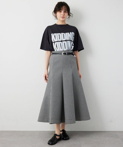 複合格紋半身裙