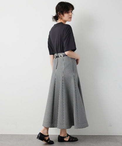 複合格紋半身裙
