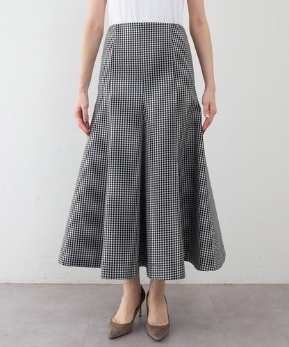 複合格紋半身裙
