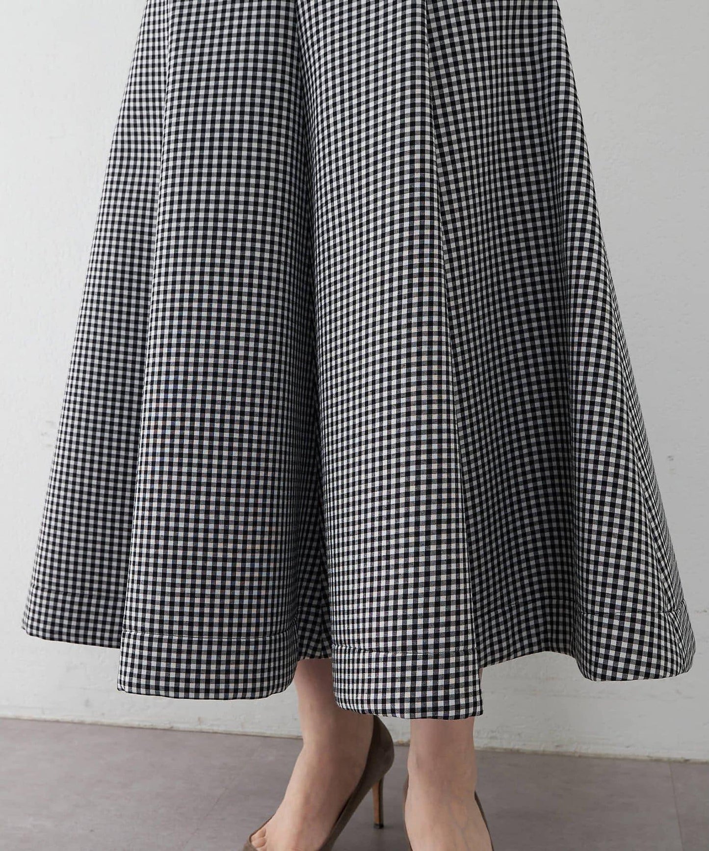 複合格紋半身裙