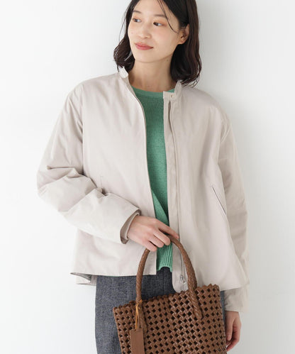 弱防潑水塔夫綢中棉休閒夾克