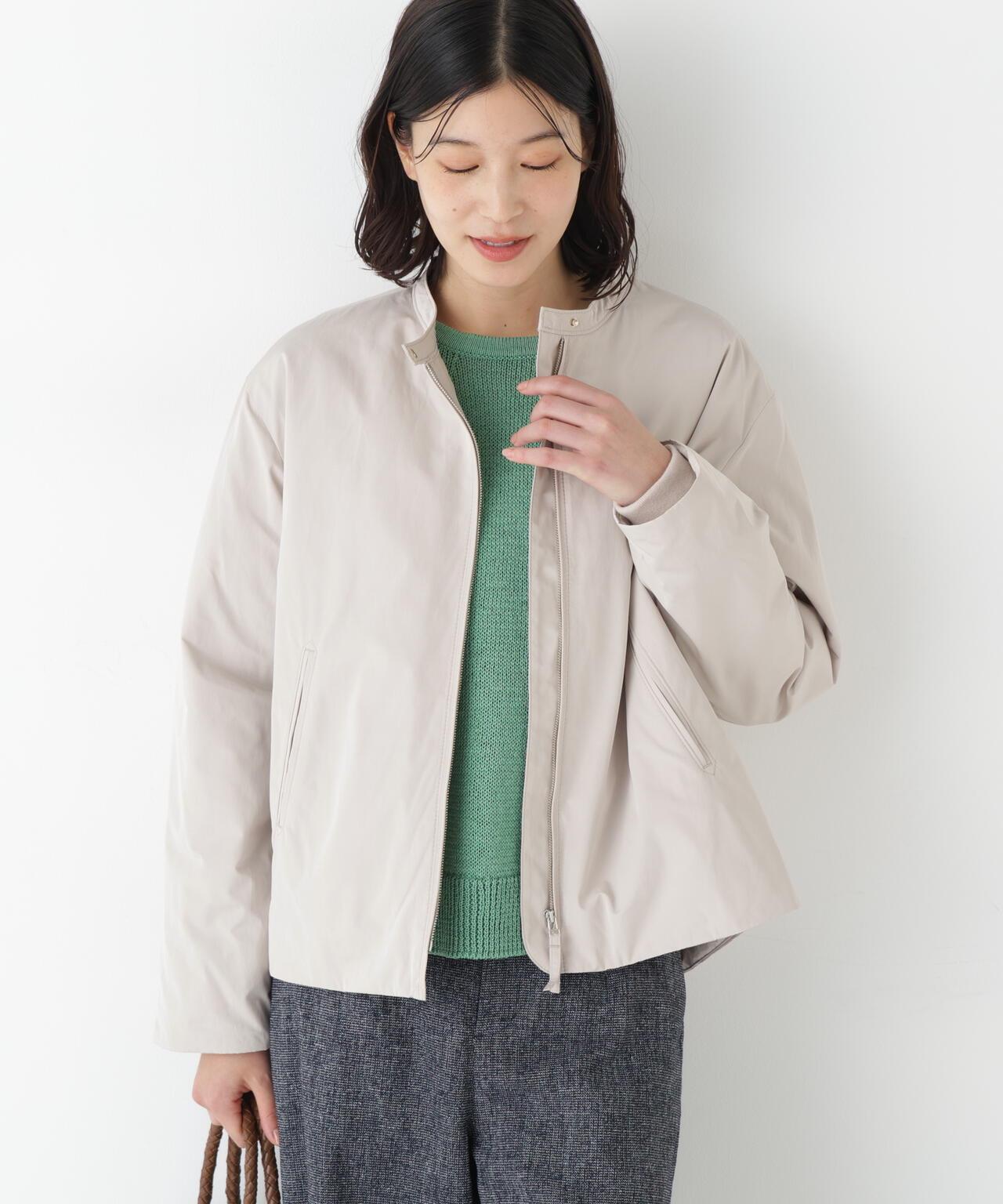 弱防潑水塔夫綢中棉休閒夾克