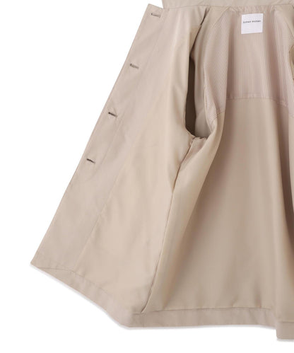 弱防潑水塔夫綢翻領大衣