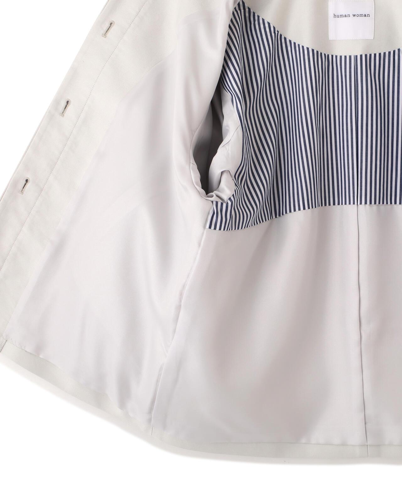 輕薄磨毛無領夾克