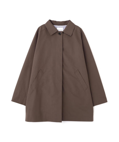 弱防潑水塔夫綢翻領大衣