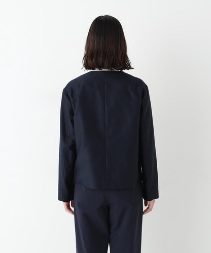 輕薄磨毛無領夾克