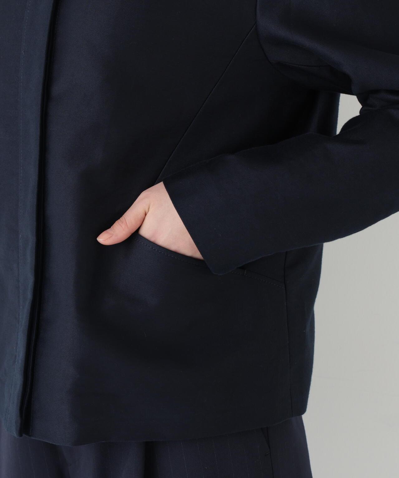 輕薄磨毛無領夾克