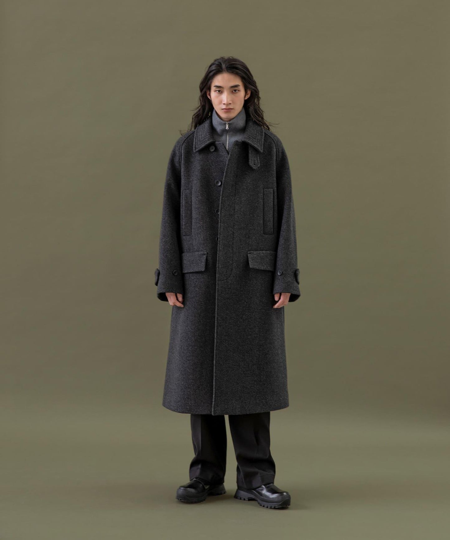 ANOTHER OFFICE Voyager Bold Balmacaan Coat