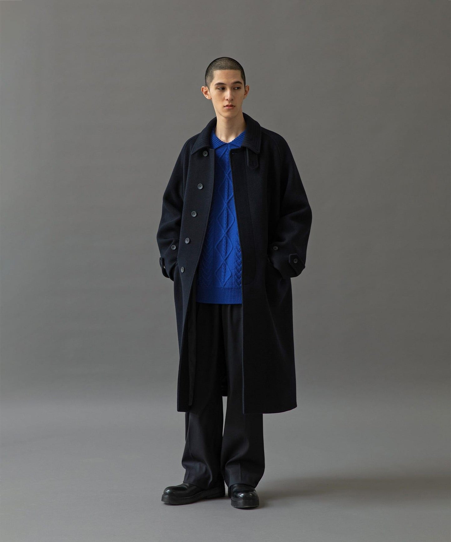 ANOTHER OFFICE Voyager Bold Balmacaan Coat