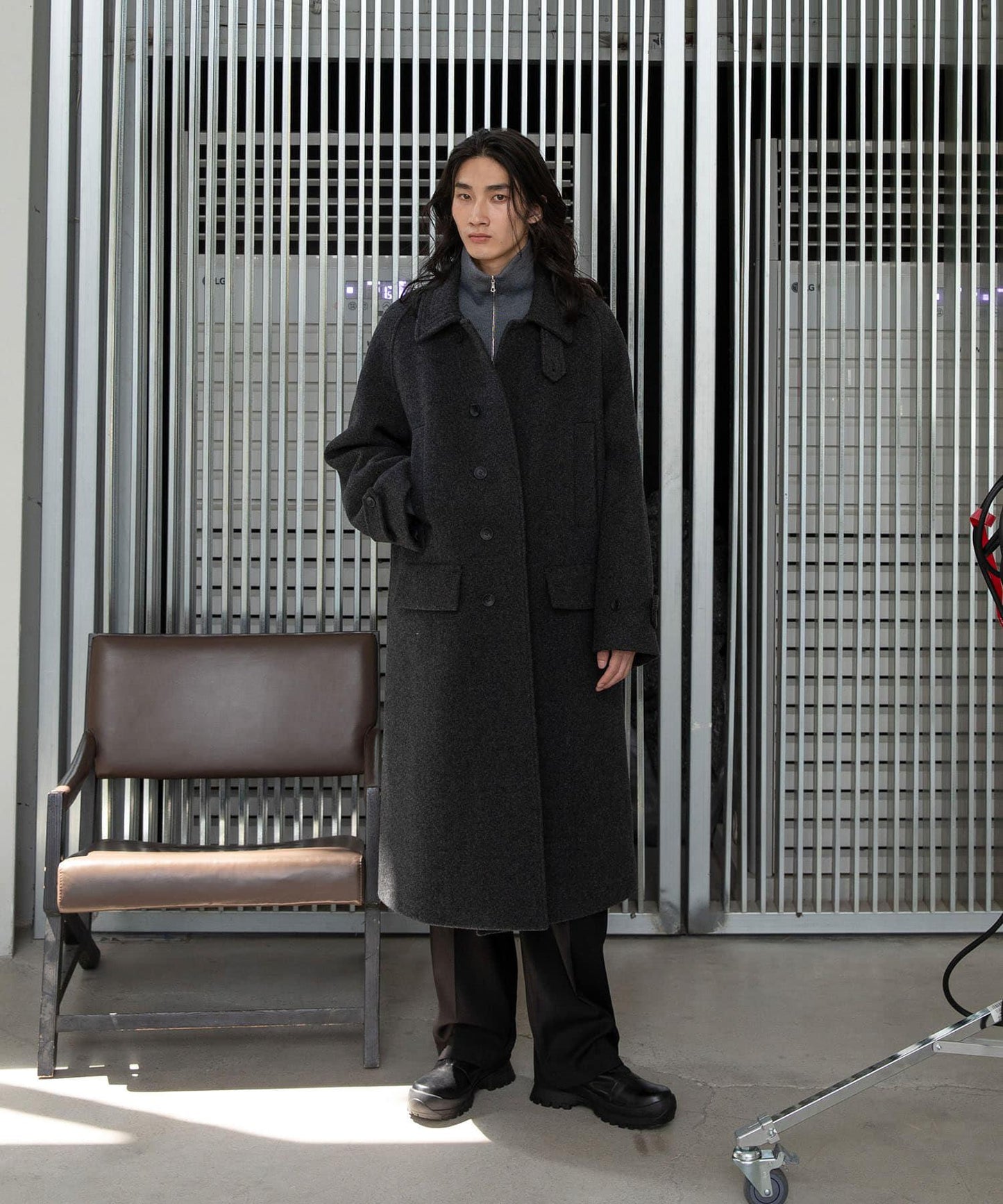 ANOTHER OFFICE Voyager Bold Balmacaan Coat