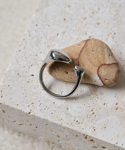 線上限定 防過敏不鏽鋼 不對稱戒指