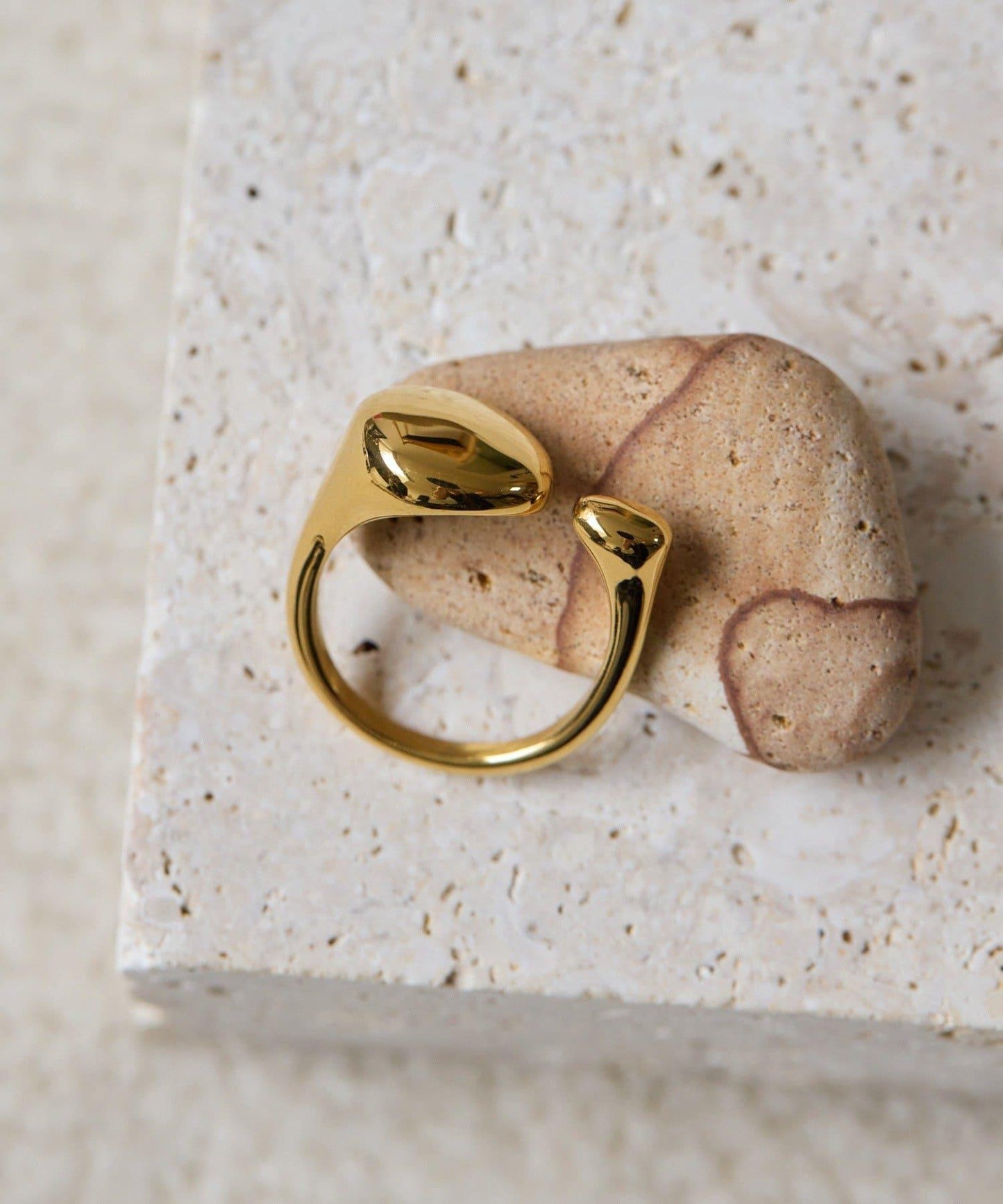 線上限定 防過敏不鏽鋼 不對稱戒指