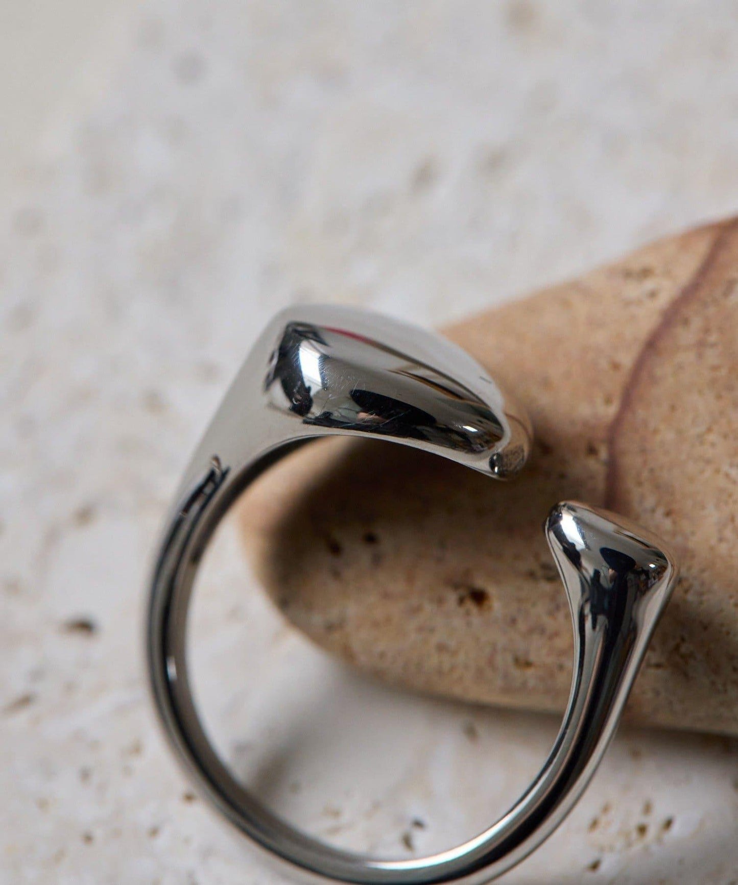 線上限定 防過敏不鏽鋼 不對稱戒指